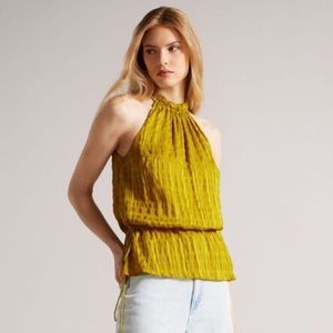 NWT Ted Baker Drawstring Waist Halter Top